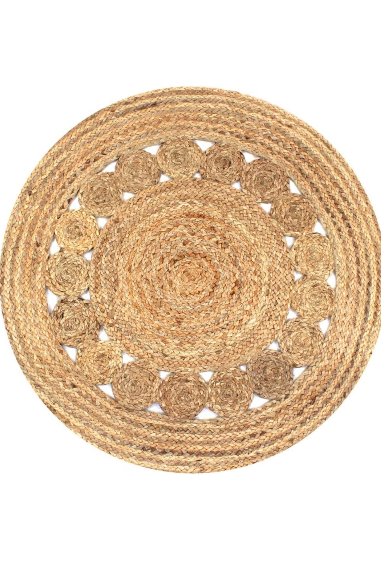 Jute Teppich rund Boho