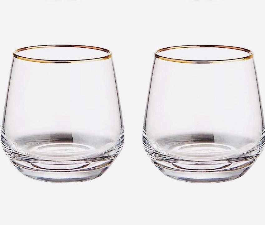 Weinglas/Wasserglas goldrand