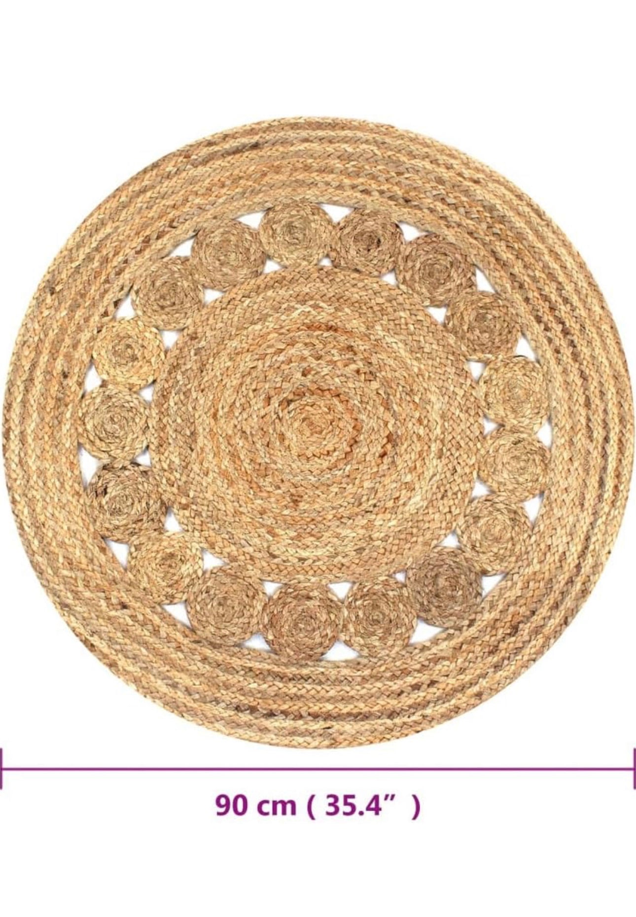 Jute Teppich rund Boho