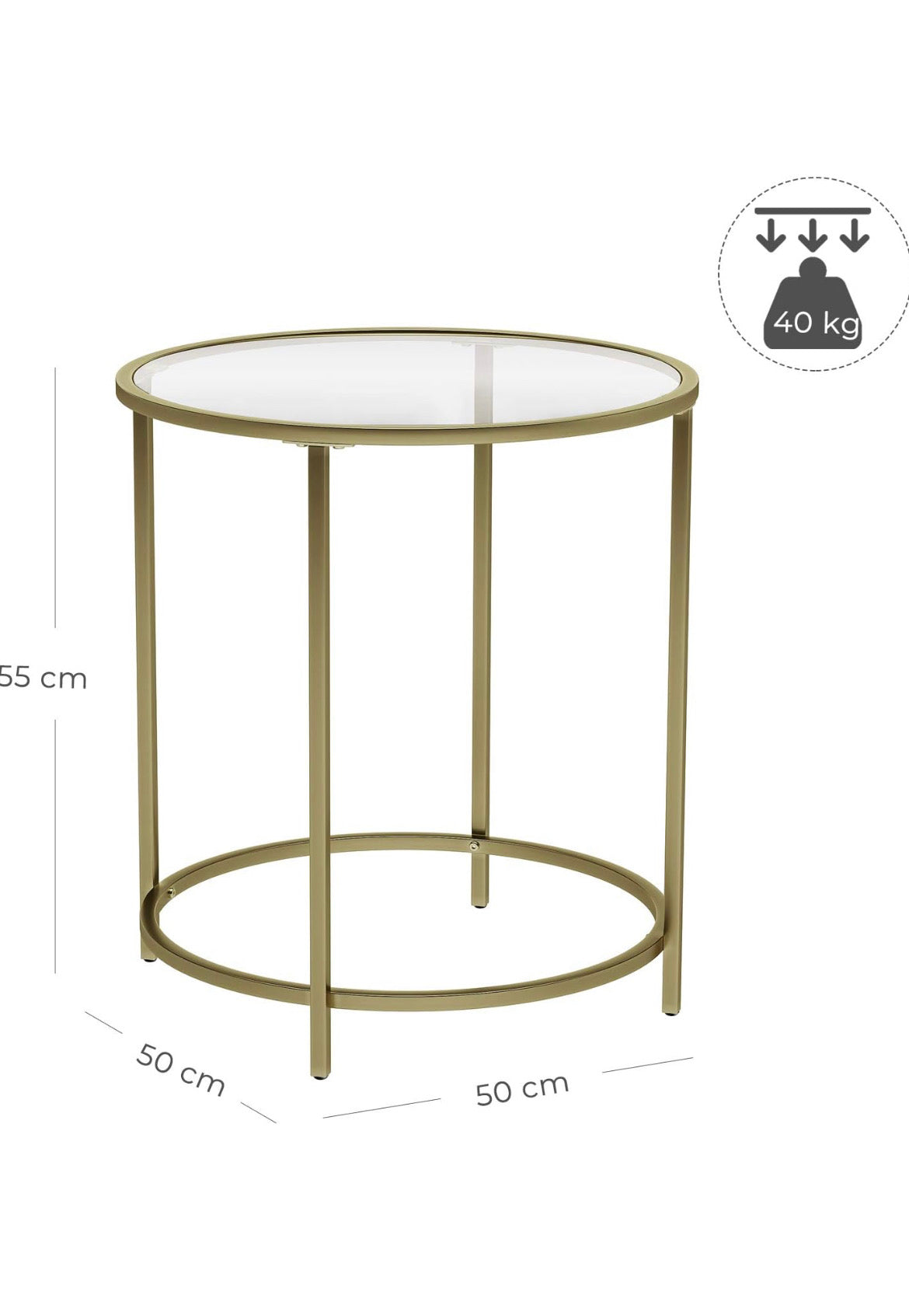 Beistelltisch Metall gold